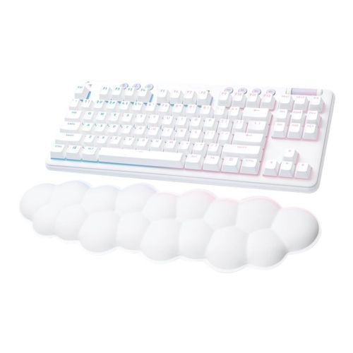 Logitech G715 - Clavier - sans clé - backlit - sans fil - Bluetooth, 2.4 GHz - AZERTY - Français - commutateur : Linear - blanc