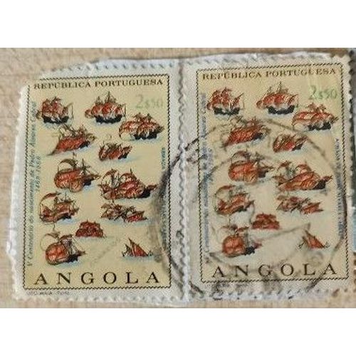 Deux Timbres Oblitérés Portugais En Hommage Au Quinquacentenaire De La Naissance De Cabral(1468-1968), 2,5.