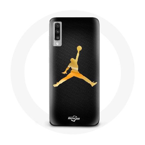 Coque Samsung Galaxy A70 Air Michael Jordan Logo Jaune