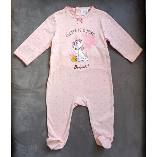 Grenouillere Rose Chat Mary Les Aristochats. Dors Bien. Pyjama. Kiabi. Disney Baby. 9 Mois