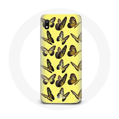 Coque Pour Samsung Galaxy A10 Papillons Fond Jaune
