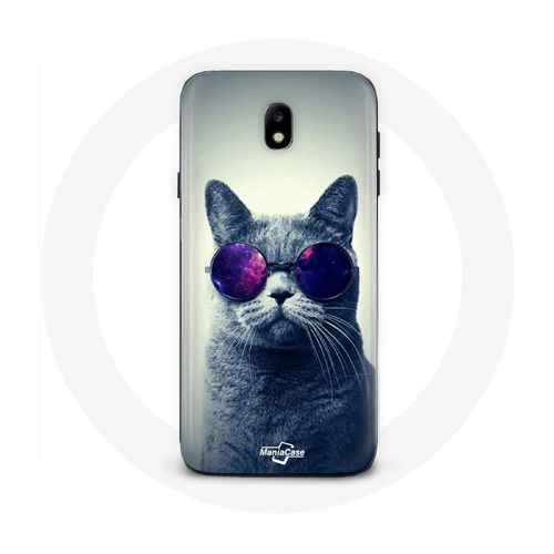 Coque Pour Samsung Galaxy J5 2017 Chat Lunettes Violettes Style