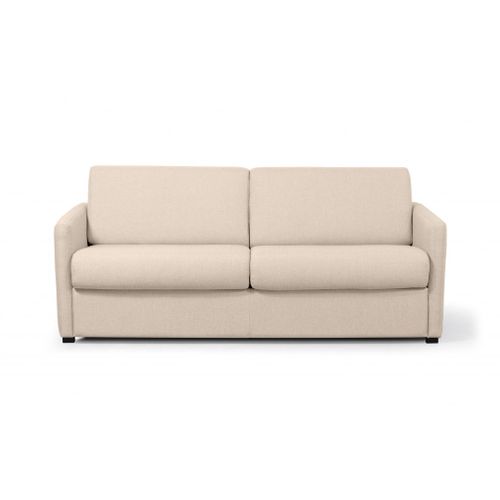 Canapé Convertible Express 3 Places Agathe En Tissu - Matelas Épaisseur 13cm - Beige, Dimensions Du Couchage - 140 X 190 Cm