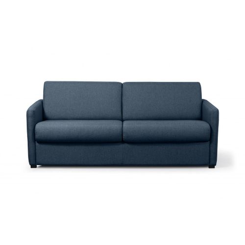 Canapé Convertible Express 3 Places Agathe En Tissu - Matelas Épaisseur 13cm - Bleu Foncé, Dimensions Du Couchage - 140 X 190 Cm