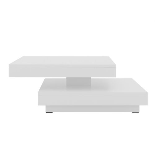 Table Basse Alaïa Rotative 70x70cm - Blanc