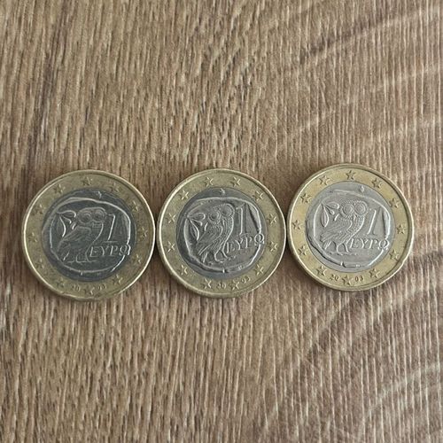 Piece 1 Euro Hibou Tres Rare Lot De 3