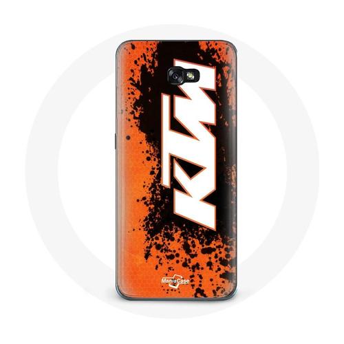 Coque Pour Samsung Galaxy A8 2016 Ktm Logo Blanc Fond Orange