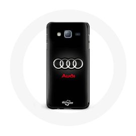 Coque Pour Samsung Galaxy J7 Audi Logo Métal Fond Noir