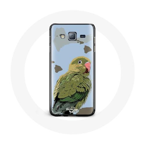 Coque Pour Samsung Galaxy J3 Perruches Oiseaux Vert