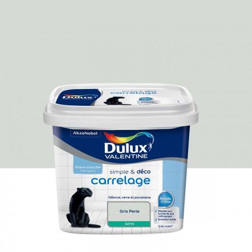 Peinture SIMPLE et DECO CARRELAGE SATIN Gris Pastel 0.5L