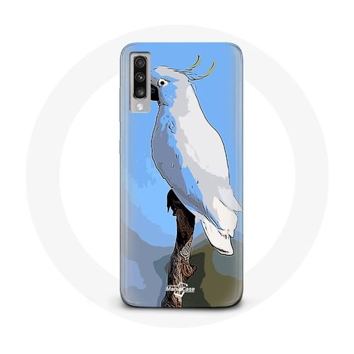 Coque Pour Samsung Galaxy A50 Cacatoès Perroquets Blanc Oiseaux