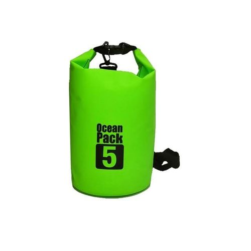 Sac de rangement imperméable sec de sacs de natation de compression de plongée en plein air de PVC pour le kayak de rafting unisexe, Vert 5L