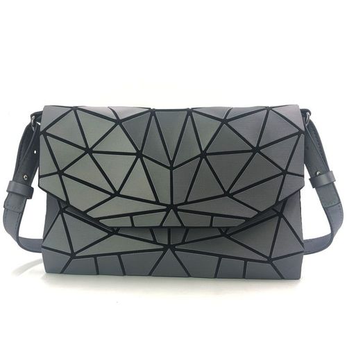 New Geometric Evening Bag Women Chain Shoulder Bags Girls Folding Handbags And Purse Luminous Casual Clutch Messenger Bag, Gris