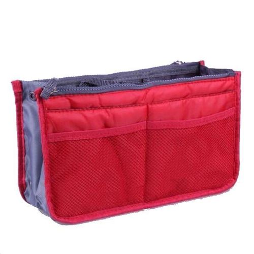 Nylon Cosmetic Bags For Women Tote Insert Double Zipper Makeup Bag Toiletries Storage Bag Girl Outdoors Travel Make Up Organizer, Rouge