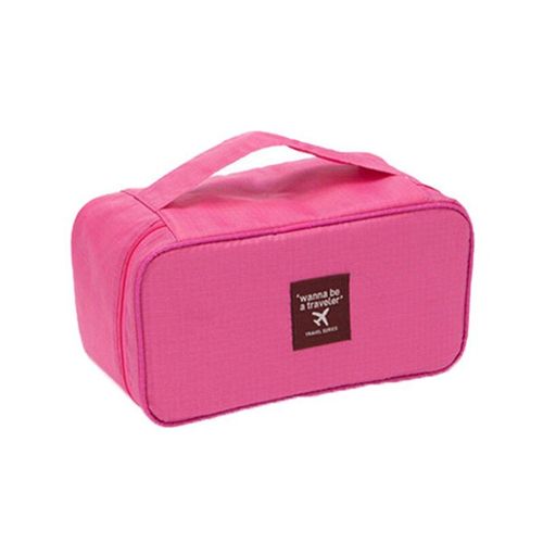 Travel Underwear Organizer Bag Cosmetic Daily Toiletries Storage Bag Women's High Quality Wash Case Bag, Rose Rouge