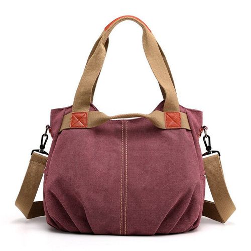Women Handbag Canvas Female Shoulder Bags Designer Women's Messenger Bags Ladies Casual Bags Clutch Purse Crossbody Purse, Pourpre