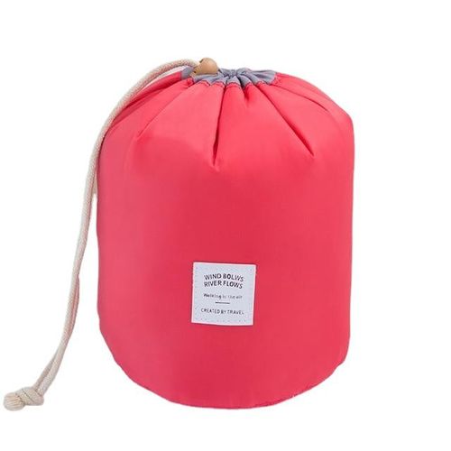 Women Lazy Drawstring Cosmetic Bag Fashion Travel Makeup Organizer Make Up Case Storage Pouch Toiletry Beauty Kit, Rouge