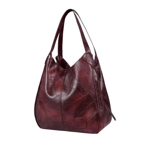 Women's Handbags Vintage Luxury Leather Shoulder Bag Designers Large Bag Modern Fashion Brand Female, Rouge