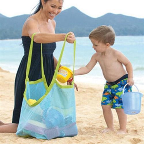 Hot Mom Baby Beach Bags Big Size Women Mesh Bag Messenger Bags Toy Tool Storage Handbag Pouch, Bleu