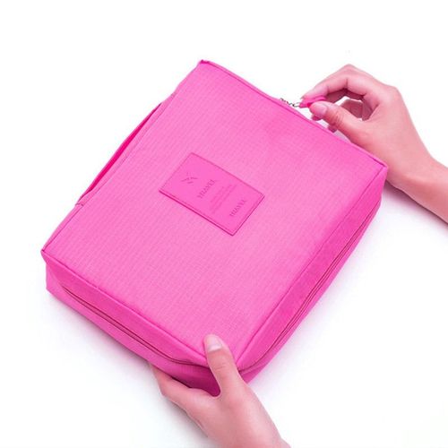 Women Cosmetic bag High Quality Make Up Bag Organizer Travel Case For Female Storage Toiletry, Rose Rouge