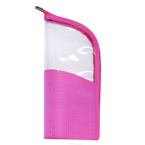 Makeup Brush Bag Travel Toiletry Case Zipper Beauty Pouch Organizer Holder Dustproof for Women and Girls, Rose Rouge
