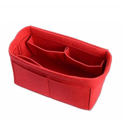 Make up Organizer Insert Bag For Handbag, Travel Inner Purse Portable Cosmetic Bag, Fit Cosmetic Bags Fit Speedy, Rouge 34x17x18cm