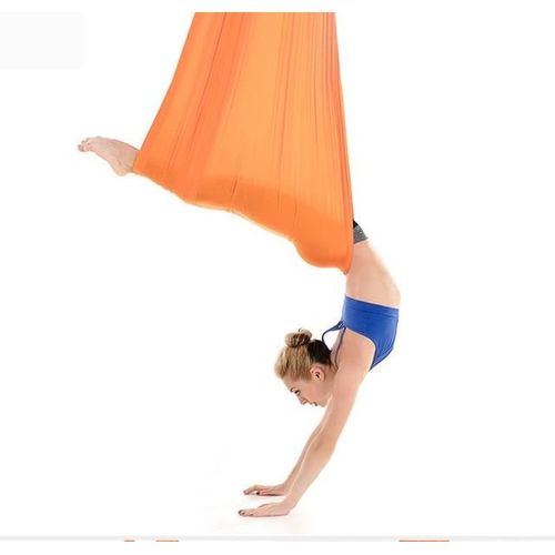 Ceintures Anti-Gravité En Soie De Qualité Supérieure Pour Hamac De Yoga Aérien, Orange