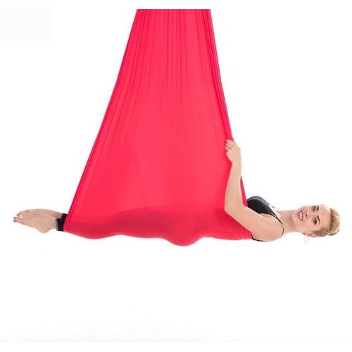 Ceintures Anti-Gravité En Soie De Qualité Supérieure Pour Hamac De Yoga Aérien, Rouge