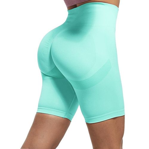 Sexy Women Leggings Bubble Butt Push Up Fitness Shirt Slim High Waist, Short Green M