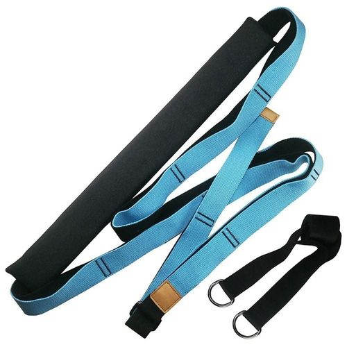 Ceinture D'entraînement Réglable De Bande D'étirement De 350 Cm Aide À La Sangle De Pliage Arrière Pour La Musculation À Domicile, Bleu