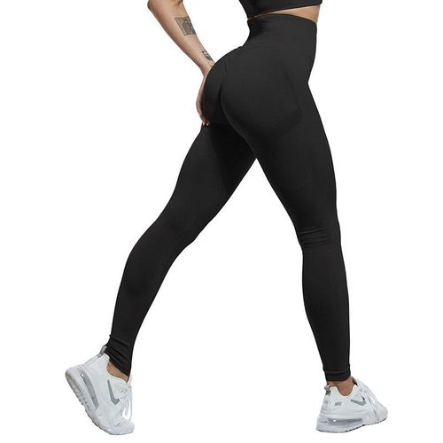 Sexy Women Leggings Bubble Butt Push Up Fitness Legging Slim High Waist Leggins Mujer Seamless Fitness Legging, Noir Xxl