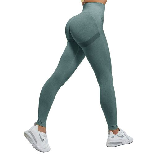 Sexy Women Leggings Bubble Butt Push Up Fitness Legging Slim High Waist Leggins Mujer Seamless Fitness Legging, Vert Foncé Xxl