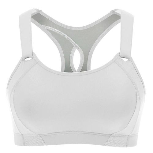 Women's Seamless High Impact Quick Drying Full Coverage Padded Sports Bra White, White02 E