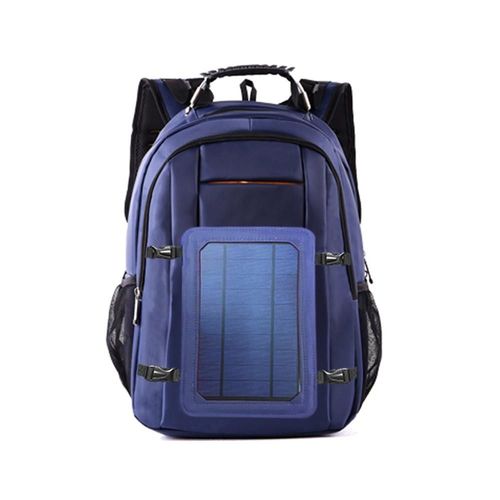Sac à dos de recharge extérieur à énergie solaire avec port USB Imperméable Respirant, Bleu