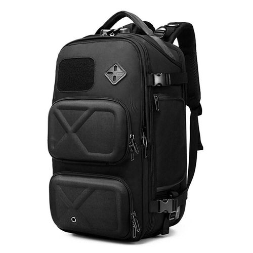Sac à Dos Extérieur Homme USB Antivol Grande Capacité Multi-Fonction Etanche Voyage, Noir 27x18x48cm