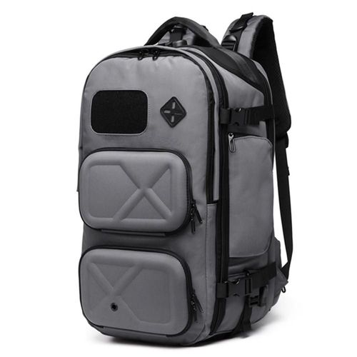 Sac à Dos Extérieur Homme USB Antivol Grande Capacité Multi-Fonction Etanche Voyage, Gris 28x24x52cm