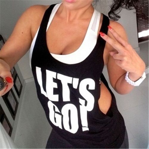 Femme Yoga Gilet Sans Manches Dos Nu Femmes Courir Gym Sport Maillots Fitness Chemise Débardeur Soutien-Gorge, Noir S