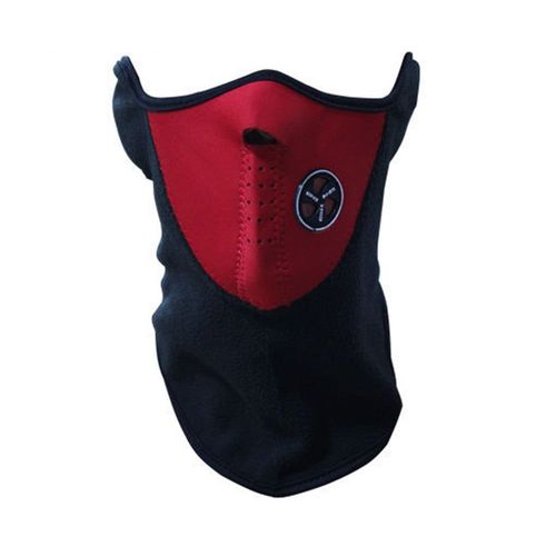 Chaud Polaire Vélo Demi Visage Couverture Capot Protection Cyclisme Ski Sports En Plein Air Hiver Cou Garde Écharpe Masque, Rouge