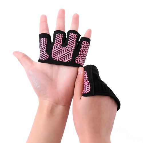 Gym Fitness Demi Doigt Gants Hommes Femmes Pour Crossfit Workout Power Weight Lifting Bodybuilding Main Protecteur, Rose L