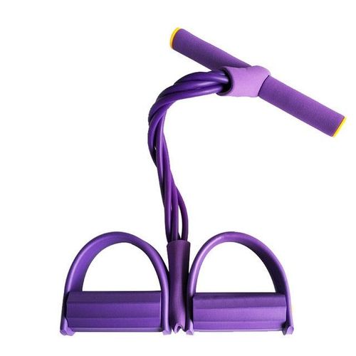 4 Résistance Élastique Tirez Cordes Exerciseur Rameur Belly Band Home Gym Sport Formation Pour Équipement De Fitness, Violet