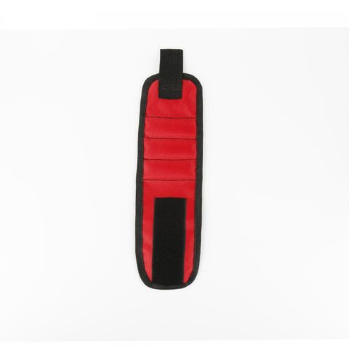 1 Pcs Magnétique Bracelet Main Wraps Outil Sac Réglable Électricien Vis Ongles Perceuse Titulaire Ceinture Bracelet Pour La Réparation À Domicile, Rouge