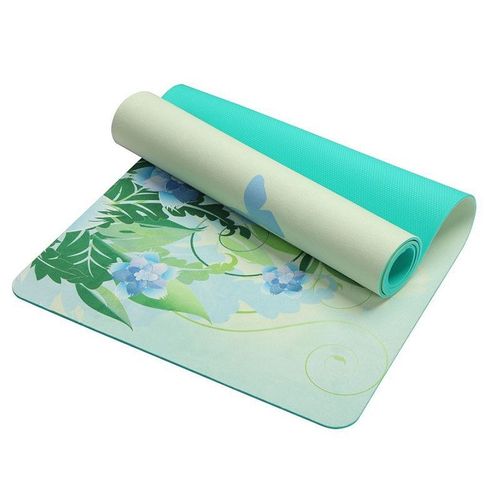 Lotus Pattern Suede Tpe Yoga Tapis Pad Antidérapant Minceur Exercice Fitness Gymnastique Body Building Esterilla Pilates, Papillon Vert