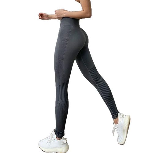 Fitness Taille Haute Legging Contrôle Du Ventre Seamless Energy Gymwear Workout Running Yoga Pant Hip Lifting Trainning, Gris S/M