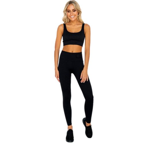 Ensemble De Vêtements De Sport Pour Femmes Avec Soutien-Gorge De Sport Et Leggings D'entraînement, Noir S