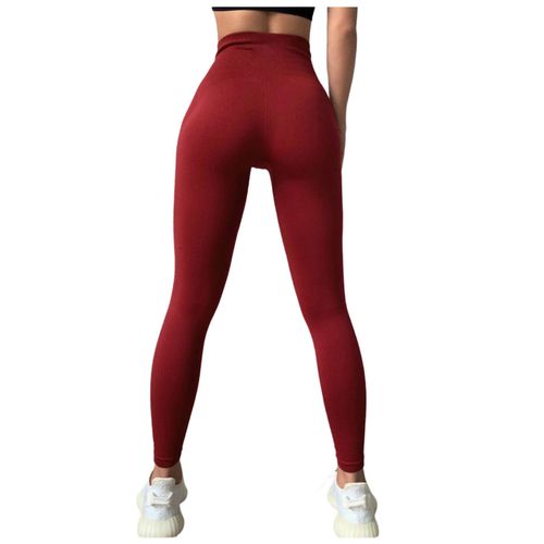 Energy Seamless Women Fitness Pantalon De Yoga Taille Haute Gymnastique Sportive Entraînement Féminin Jambières De Course, Rouge L/Xl