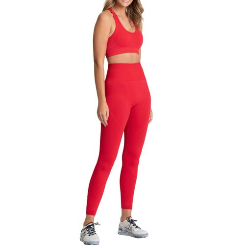 Gym Sans Couture Ensemble Nylon Femme Sportswear Exercice Leggings Rembourré Soutien-Gorge De Sport Fitness Wear Yoga Suits, Rouge Foncé M