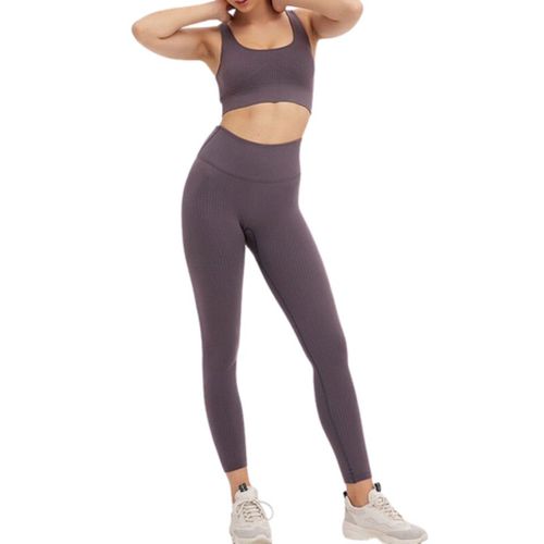 Ensemble De Vêtements De Sport Pour Femmes Avec Soutien-Gorge De Sport Et Leggings D'entraînement, Violet S