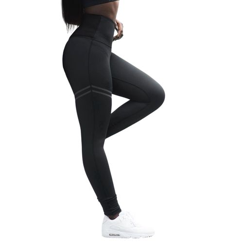 Été Femmes Jogger Sports Yoga Workout Gym Fitness Leggings Pantalon Combinaison Athlétique Running Scrunch Pantalons, Noir L