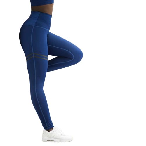 Été Femmes Jogger Sports Yoga Workout Gym Fitness Leggings Pantalon Combinaison Athlétique Running Scrunch Pantalons, Bleu L