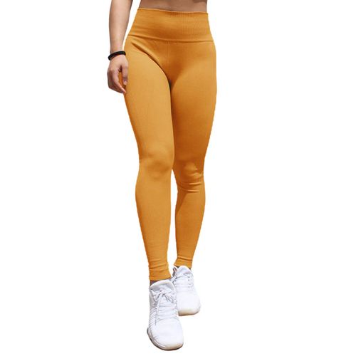 104/5000 Pantalon De Yoga Sans Couture Taille Haute Leggings De Sport Pour Femmes Entraînement Slim Gym Fitness Push Up Collants De Course, Jaune M